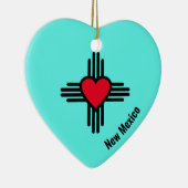Zia Heart Add Name New Mexico Weihnachtsbaum Gesch Keramik Ornament (Rechts)