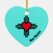 Zia Heart Add Name New Mexico Weihnachtsbaum Gesch Keramik Ornament (Vorne)