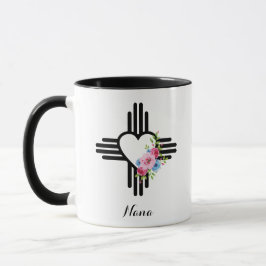 Zia Herz mit Blume Personalisiertes Geschenk Kaffe Tasse