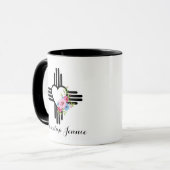 Zia Herz mit Blume Personalisiertes Geschenk Kaffe Tasse (Vorderseite Links)