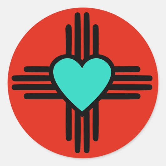 Zia Liebe Runder Aufkleber (Vorderseite)