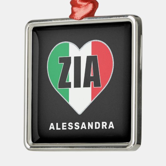 Zia Personalisiert Italienische "Flag Herz-Ornamen Ornament Aus Metall (Links)