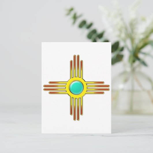 Zia Sonne - Zia Pueblo - Kraft-Symbol Postkarte (Stehend Vorderseite)