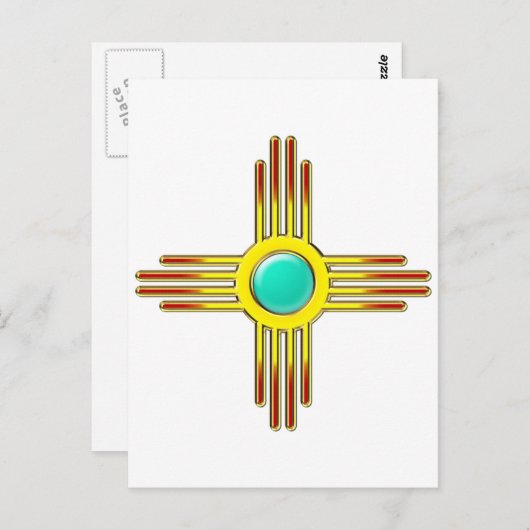 Zia Sonne - Zia Pueblo - Kraft-Symbol Postkarte (Vorne/Hinten)