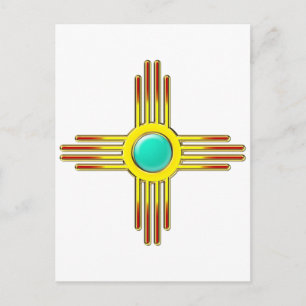 Zia Sonne - Zia Pueblo - Kraft-Symbol Postkarte