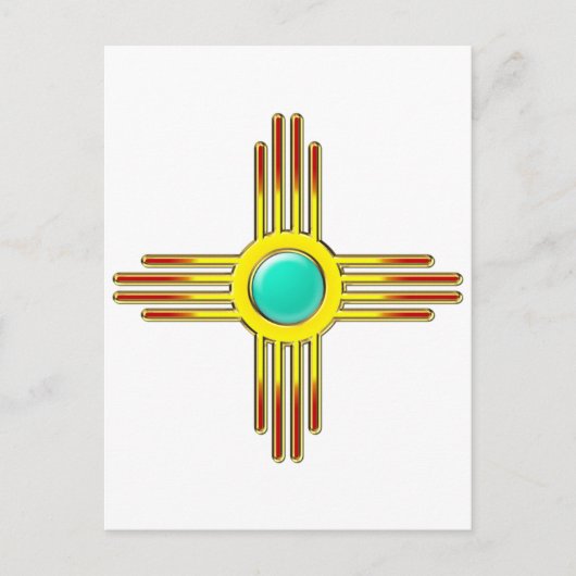 Zia Sonne - Zia Pueblo - Kraft-Symbol Postkarte (Vorderseite)