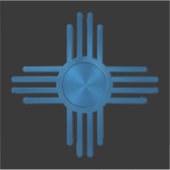 Zia Sun Blue  Aufkleber (Vorderseite)