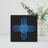 Zia Sun Blue Einladung (Stehend Vorderseite)