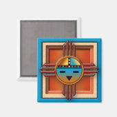 Zia Sun Face Magnet (Vorderseite/Rückseite)