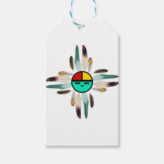 Zia Sun God with Feathers Geschenkanhänger (Vorderseite)