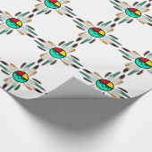 Zia Sun God with Feathers Geschenkpapier (Ecke)