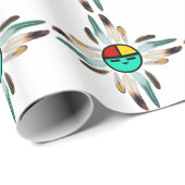 Zia Sun God with Feathers Geschenkpapier (Rolleneckpunkt)