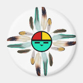 Zia Sun God with Feathers Magnet (Vorne)