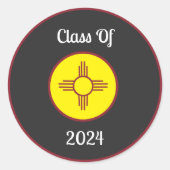 Zia Sun Runder Aufkleber (Vorderseite)