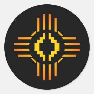 Zia Sun Sign Runder Aufkleber