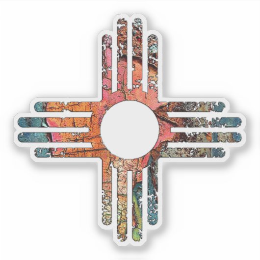 Zia Sun Symbol Aufkleber (Vorderseite)