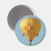 Zia Sun Symbol Hot Air Ballon Magnet (Vorderseite/Rückseite)