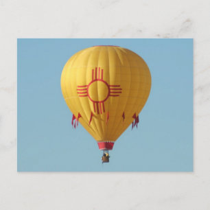 Zia Sun Symbol Hot Air Ballon Postkarte