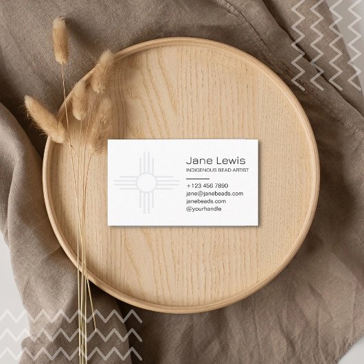 Zia Sun Symbol Illustration Indigene Kunst Visitenkarte