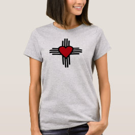 Zia Sun Symbol mit Herz von New Mexico T-Shirt