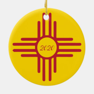 Zia Symbol Custom Year Holiday Keramik Ornament