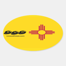 Zia-Symbol-Laufaufkleber Ovaler Aufkleber