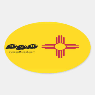 Zia-Symbol-Laufaufkleber Ovaler Aufkleber