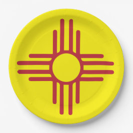 Zia Symbol Red and Yellow Fiesta Party Pappteller