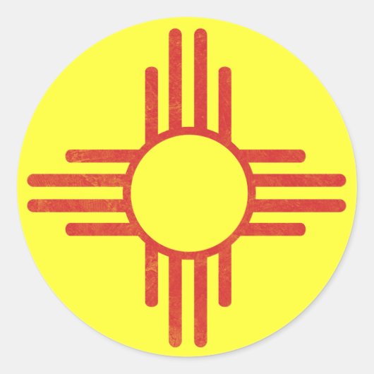 Zia Vintag Runder Aufkleber (Vorderseite)