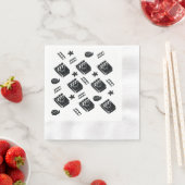 Ziak-Muster mit Kinosymbolen und Klappbrett Serviette (Beispiel)