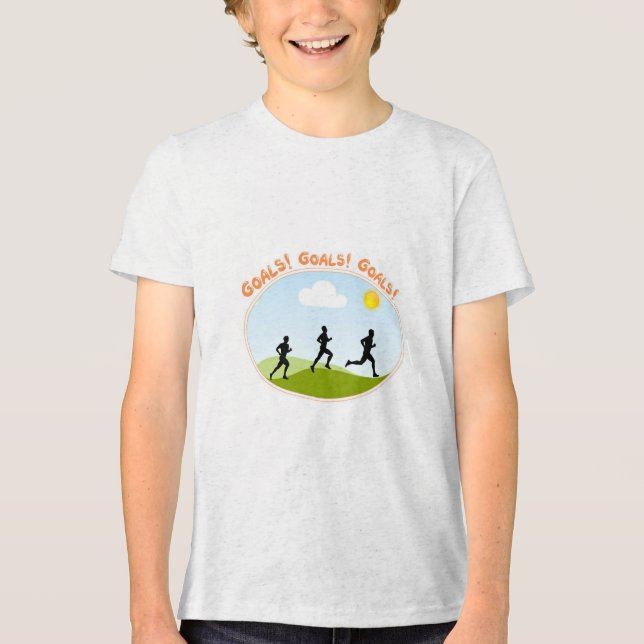 "ZIALS GOALS GOALS GOALS" - T - Shirt in handgesch (Vorderseite)