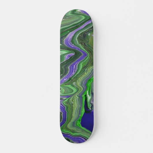 Zick-Zack-Acryl-Abstraktes-Grün-Skateboard-Deck Skateboard (Vorne)