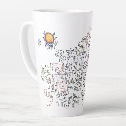 Zick-Zack-Doodlebug-Lattemug Milchtasse (Linke Ecke)