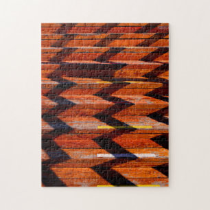 Zick-Zack-Muster Holztreppe Puzzle