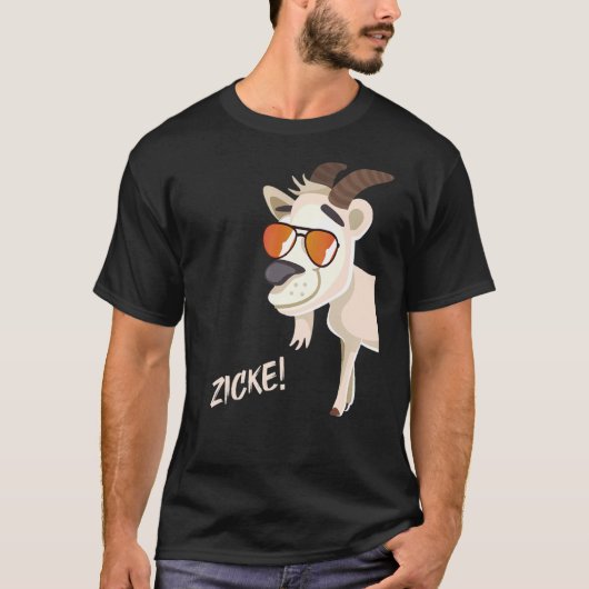 Zicke mit Sonnenbrille T-Shirt (Vorderseite)