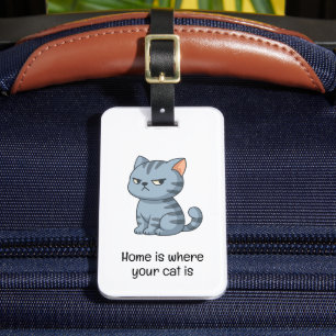 Zickige Graue Tabby-Katze Zitat Gepäckanhänger