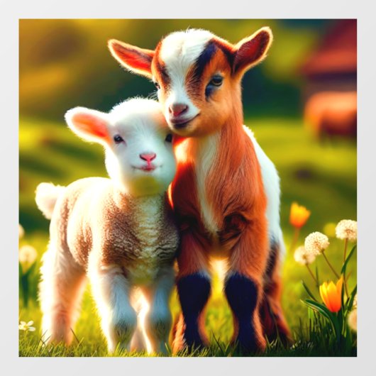 Zicklein Fensteraufkleber (Blatt)