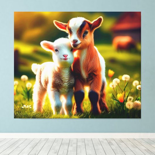 Zicklein Leinwanddruck (Insitu (Holzboden))