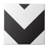 Zickzack 1 Schwarzweiss Fliese (Vorderseite)