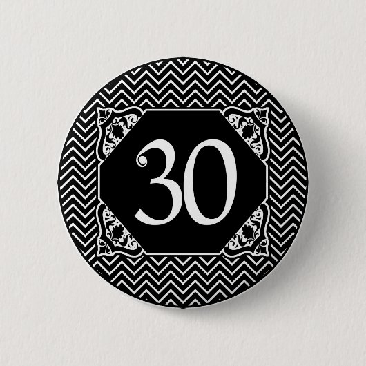 Zickzack 30. Geburtstag Button (Vorderseite)