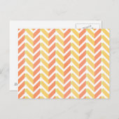 Zickzack 3D-Muster in Gelb und Koralle Postkarte (Vorne/Hinten)
