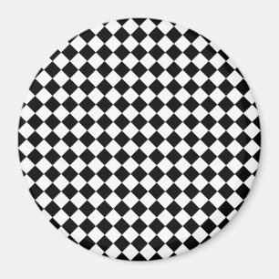Zickzack 3Zoll-Muster in Schwarz/Weiß Magnet