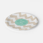 Zickzack 50. Geburtstagskopffarbe Pappteller (Schrägansicht)