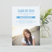 Zickzack Abschluss Einladung Ankündigung Blauer Te (Stehend Vorderseite)