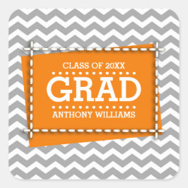 Zickzack Abschluss für Muster Quadratischer Aufkleber