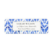 ZICKZACK ADRESSETIKETT BLAUE INDIGO WASSERFARBE (Vorne)