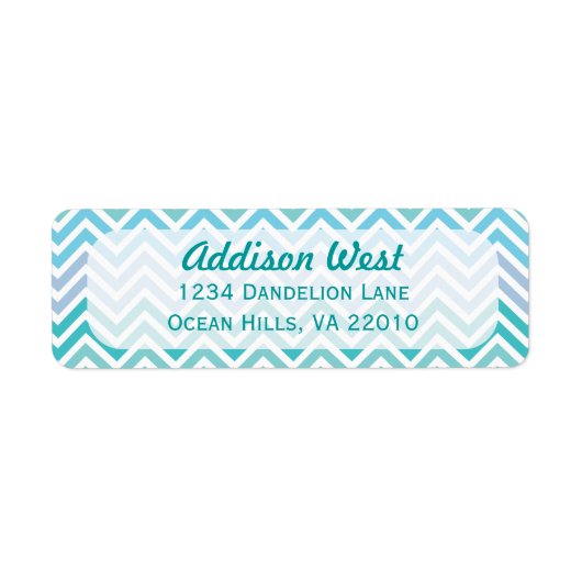 Zickzack Adressetiketten in Ocean Colors (Vorne)