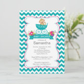 Zickzack Affe in der Babyboje Babydusche Einladung (Stehend Vorderseite)