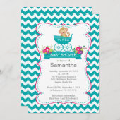 Zickzack Affe in der Babyboje Babydusche Einladung (Vorne/Hinten)