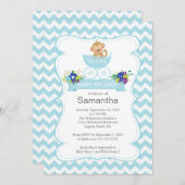 Zickzack Affe in der Babyboje Babydusche Einladung (Vorne/Hinten)